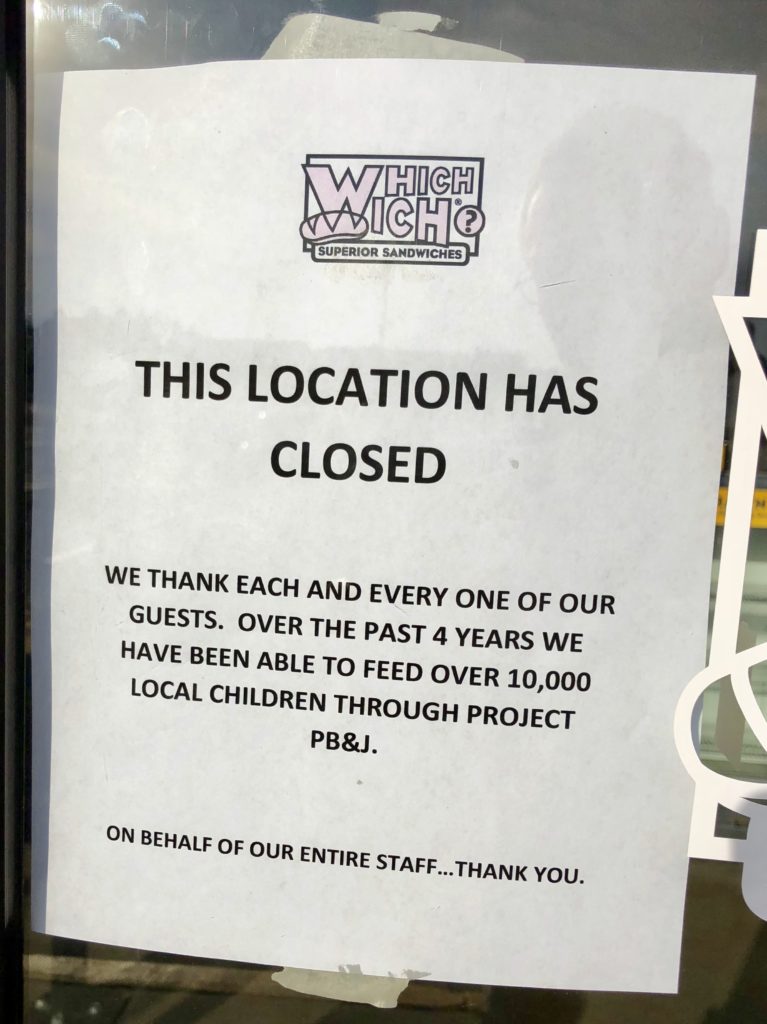 WHICH WICH CLOSES UP SHOP IN LEESBURG - The Burn