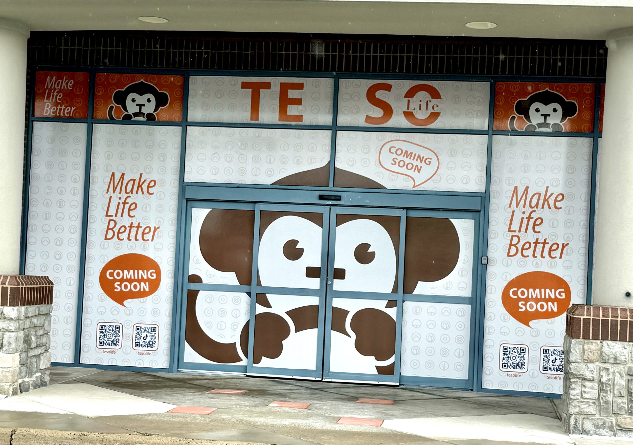 Window signage up at Sterling's upcoming Teso Life store